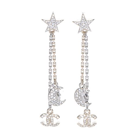 chanel earrings star moon|chanel earrings clip on.